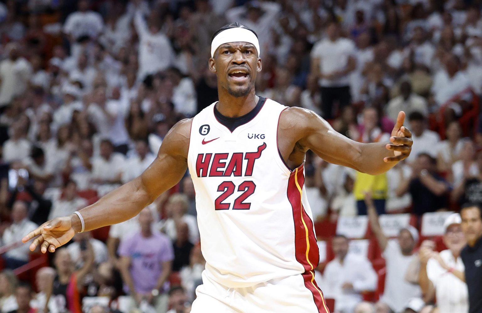 Jimmy Butler de los Miami Heat. EFE/EPA/RHONA WISE SHUTTERSTOCK OUT