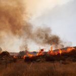 Fotografía de archivo fechada el 6 de septiembre de 2022 que muestra parte del incendio declarado en Fairview a lo largo de Gibbel Road en Hemet, California (EE.UU.).EFE/Allison Dinner