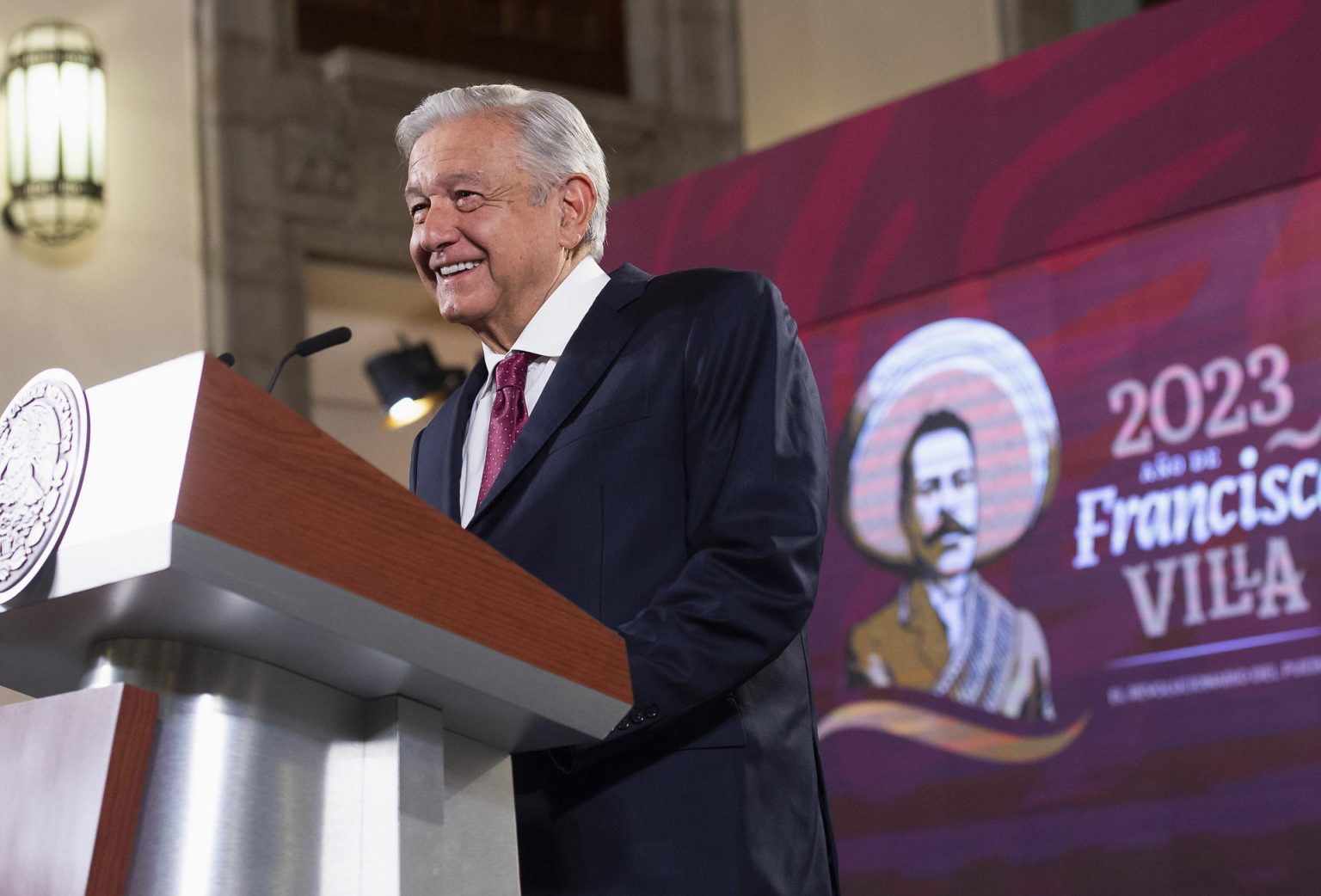 Fotografía cedida hoy, por la presidencia de México, del mandatario mexicano, Andrés Manuel López Obrador, durante una rueda de prensa en Palacio Nacional de la Ciudad de México (México). EFE/Presidencia de México/SOLO USO EDITORIAL/SOLO DISPONIBLE PARA ILUSTRAR LA NOTICIA QUE ACOMPAÑA(CRÉDITO OBLIGATORIO)