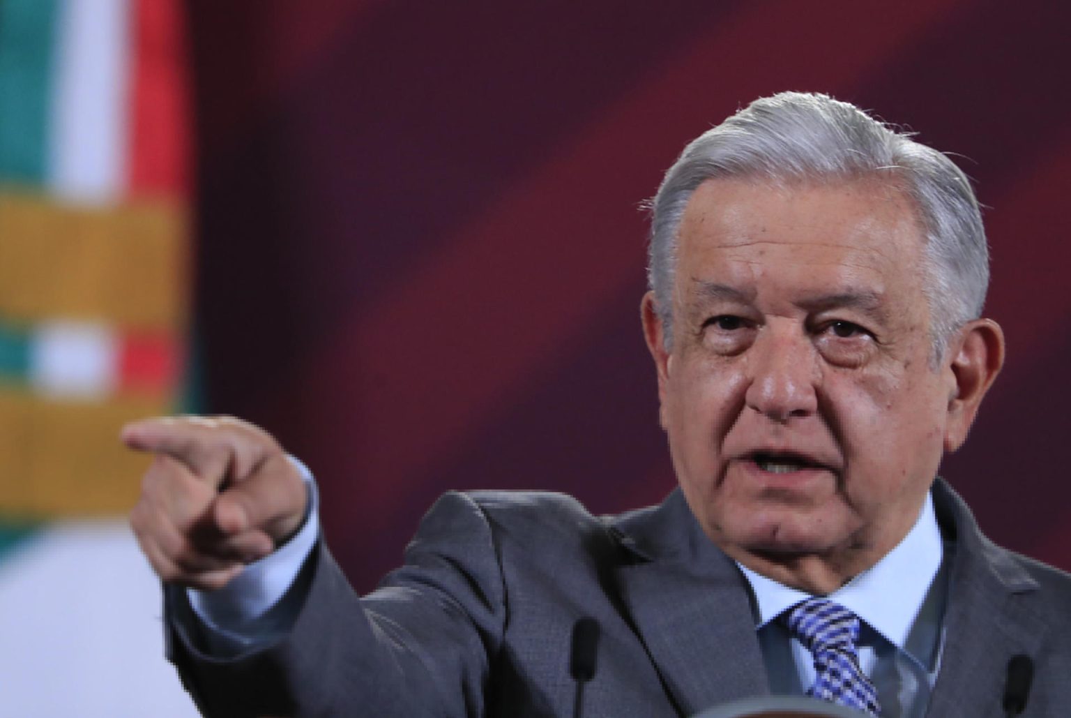 El presidente de México, Andrés Manuel López Obrador, durante una rueda de prensa hoy, en Palacio Nacional en la Ciudad de México (México). EFE/ Mario Guzmán