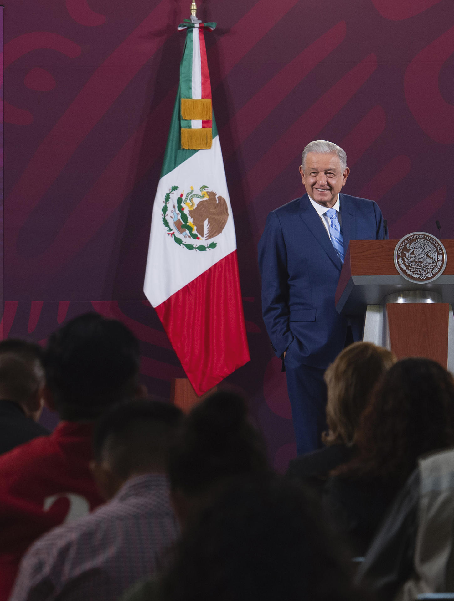 Fotografía cedida hoy por la presidencia de México del mandatario mexicano, Andrés Manuel López Obrador, durante una rueda de prensa en Palacio Nacional de la Ciudad de México (México). EFE/Presidencia de México/SOLO USO EDITORIAL/SOLO DISPONIBLE PARA ILUSTRAR LA NOTICIA QUE ACOMPAÑA(CRÉDITO OBLIGATORIO)