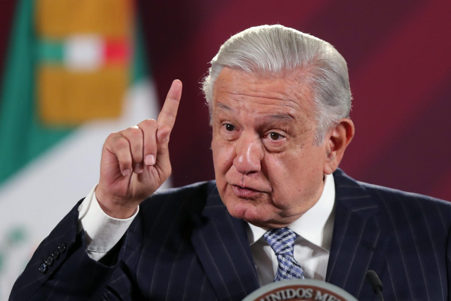 El presidente de México, Andrés Manuel López Obrador, participa  hoy, durante su conferencia de prensa matutina en el Palacio Nacional de la Ciudad de México (México). EFE/Isaac Esquivel