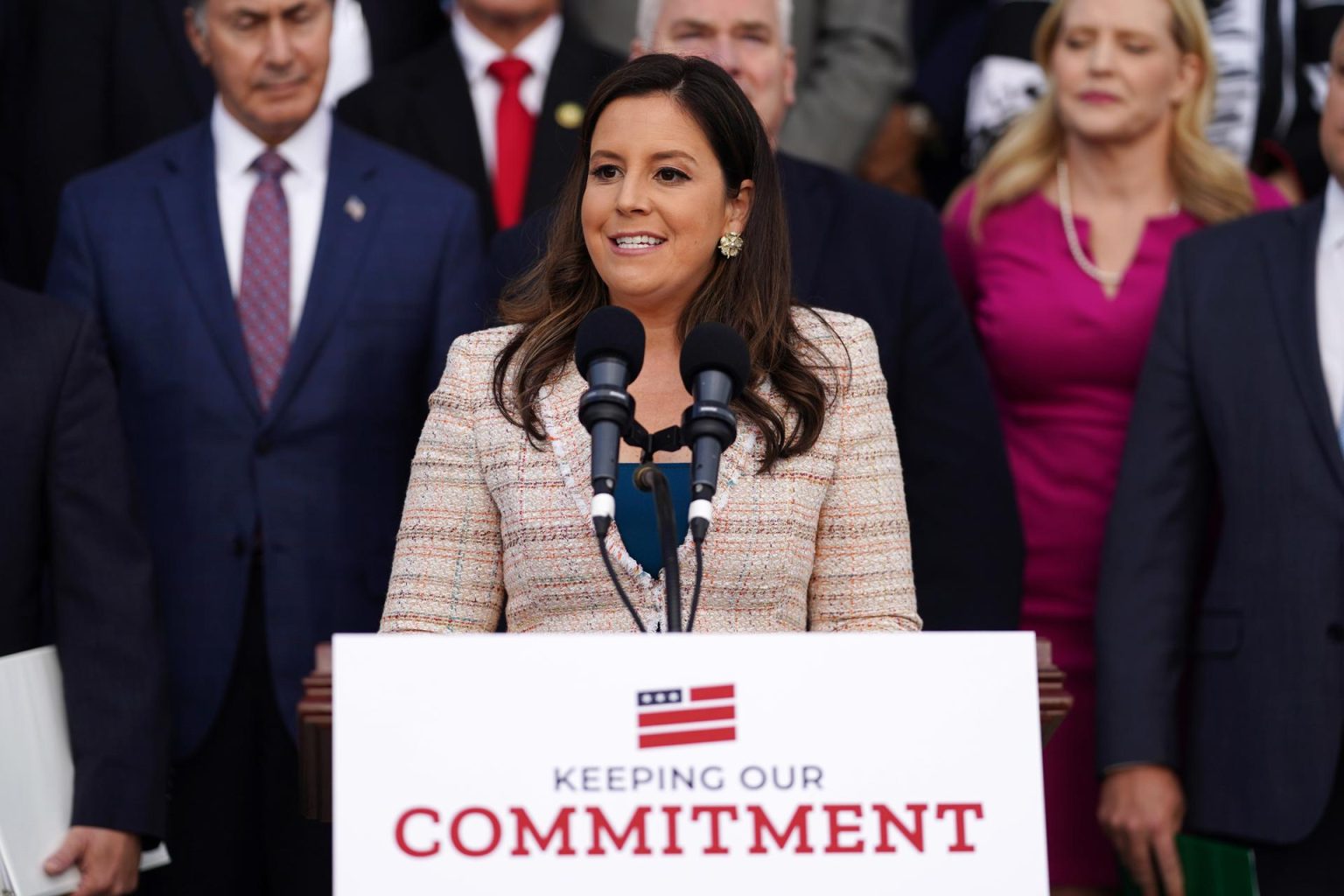 Elise Stefanik, afirmó que "la realidad es que esta es la mayor disminución del déficit en la historia". Imagen de archivo. EFE/EPA/WILL OLIVER