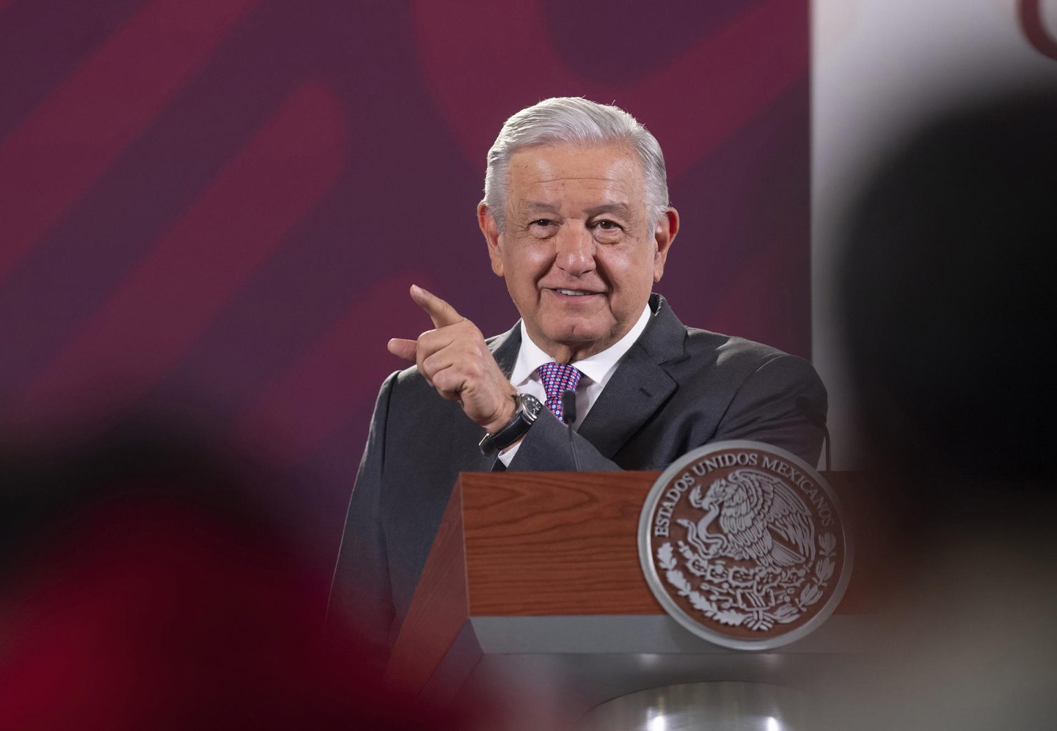 Fotografía cedida hoy por la presidencia de México del mandatario mexicano, Andrés Manuel López Obrador, durante una rueda de prensa en Palacio Nacional de la Ciudad de México (México). EFE/Presidencia de México/SOLO USO EDITORIAL SOLO DISPONIBLE PARA ILUSTRAR LA NOTICIA QUE ACOMPAÑA(CRÉDITO OBLIGATORIO)