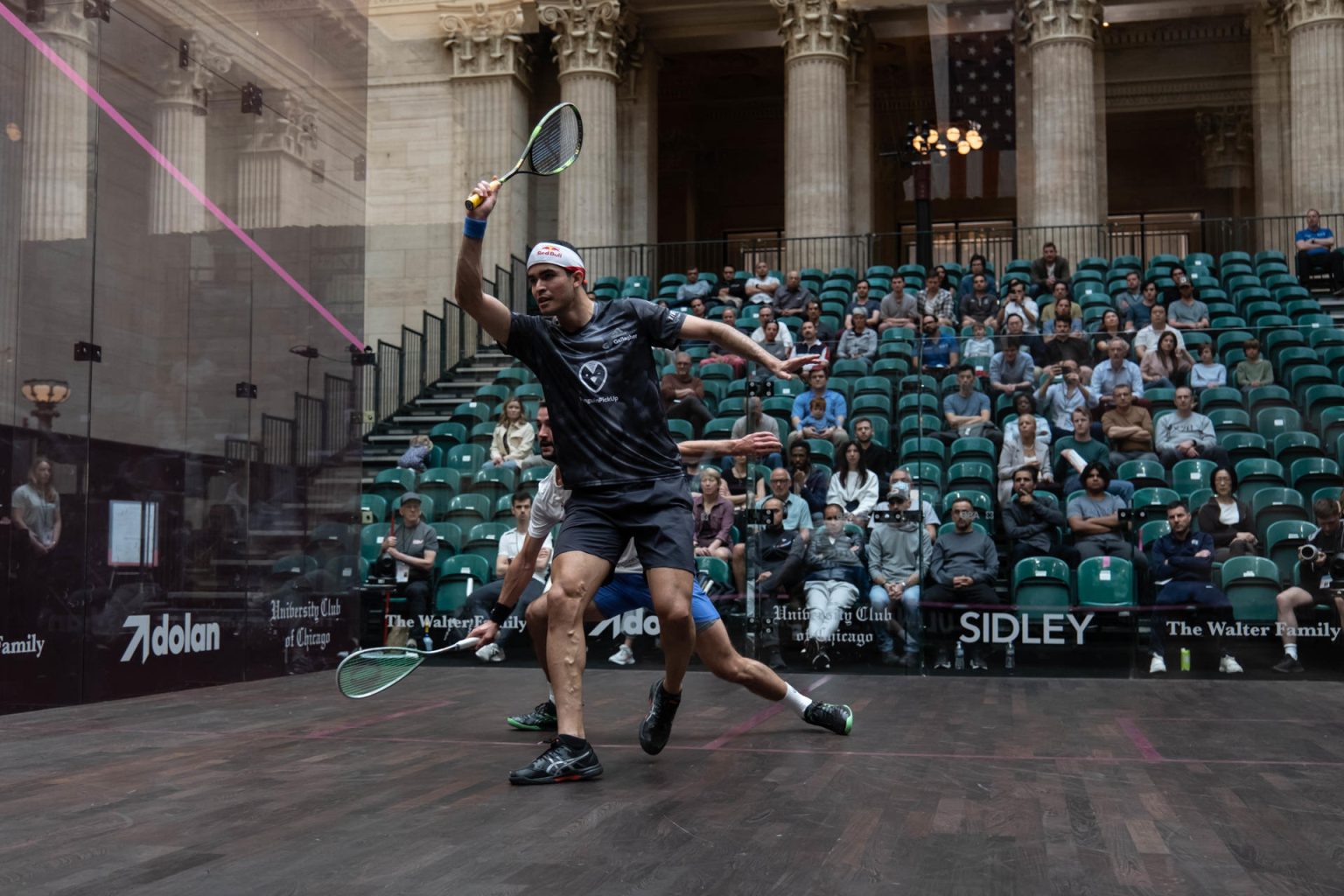 El peruano Diego Elías en acción durante una prueba del Campeonato del Mundo de squash.EFE/PSA World Championships