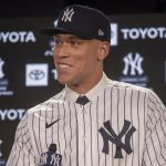 Fotografía de archivo de Aaron Judge de los Yankees de Nueva York. EFE/EPA/SARAH YENESEL