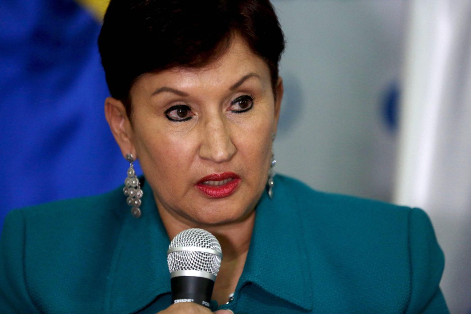 Fotografía de archivo que muestra a la exfiscal general y aspirante a la presidencia Thelma Aldana mientras ofrece una rueda de prensa en Ciudad de Guatemala (Guatemala). EFE/Esteban Biba