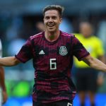 Fotografía de Sebastián Córdova de México celebrando un gol durante un partido en el estadio Azteca en Ciudad de México (México). EFE/ Carlos Ramírez