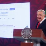 Fotografía cedida por la Presidencia de México del mandatario mexicano, Andrés Manuel López Obrador, durante una rueda de prensa en el Palacio Nacional de Ciudad de México (México). EFE/ Presidencia De México / SOLO USO EDITORIAL/ SOLO DISPONIBLE PARA ILUSTRAR LA NOTICIA QUE ACOMPAÑA (CRÉDITO OBLIGATORIO)