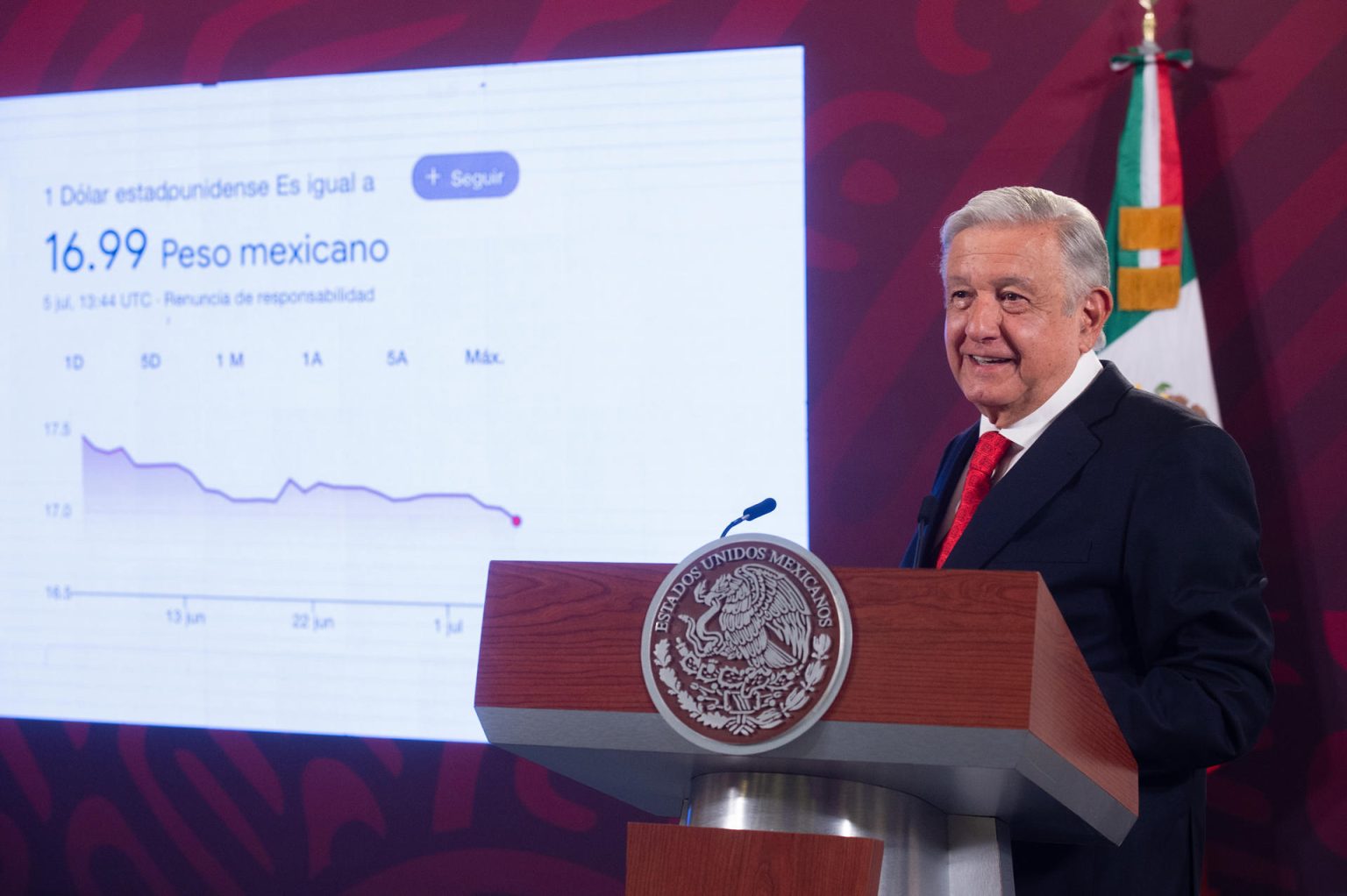 Fotografía cedida por la Presidencia de México del mandatario mexicano, Andrés Manuel López Obrador, durante una rueda de prensa en el Palacio Nacional de Ciudad de México (México). EFE/ Presidencia De México / SOLO USO EDITORIAL/ SOLO DISPONIBLE PARA ILUSTRAR LA NOTICIA QUE ACOMPAÑA (CRÉDITO OBLIGATORIO)