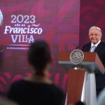 Fotografía cedida por la Presidencia de México del mandatario Andrés Manuel López Obrador durante su rueda de prensa matutina hoy, en el Palacio Nacional de Ciudad de México (México). EFE/ Presidencia De México SÓLO USO EDITORIAL/SÓLO DISPONIBLE PARA ILUSTRAR LA NOTICIA QUE ACOMPAÑA (CRÉDITO OBLIGATORIO)