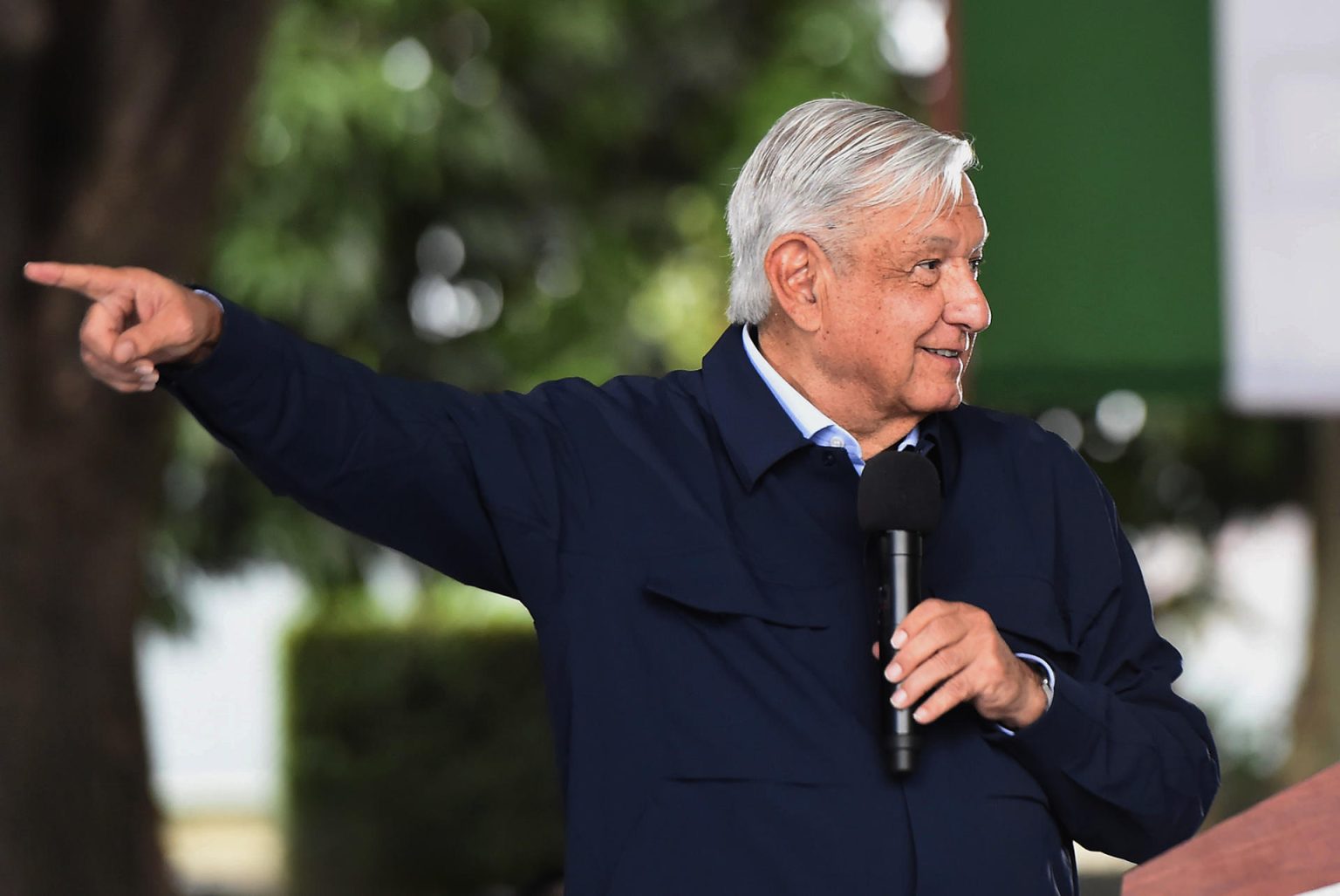 Fotografía cedida hoy por la presidencia de México, del presidente de México Andrés Manuel López Obrador, durante una rueda de prensa en Tepic, Nayarit (México). EFE/Presidencia de México/SOLO USO EDITORIAL/SOLO DISPONIBLE PARA ILUSTRAR LA NOTICIA QUE ACOMPAÑA (CRÉDITO OBLIGATORIO)