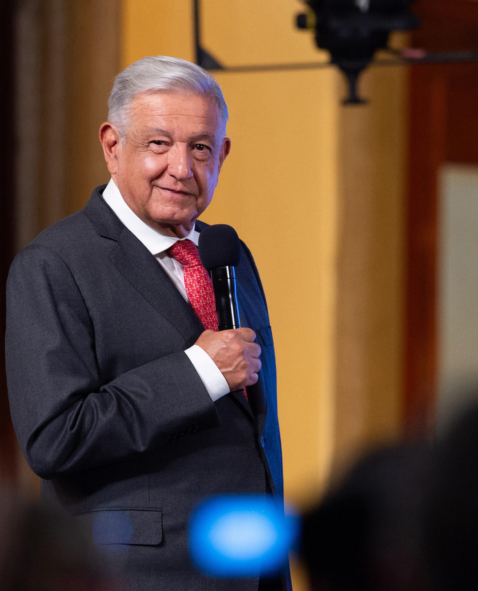 Fotografía cedida por la Presidencia de México del presidente de México. Andrés Manuel López Obrador, durante una rueda de prensa en el Palacio Nacional, en Ciudad de México (México). EFE/Presidencia de México/SOLO USO EDITORIAL/SOLO DISPONIBLE PARA ILUSTRAR LA NOTICIA QUE ACOMPAÑA(CRÉDITO OBLIGATORIO)