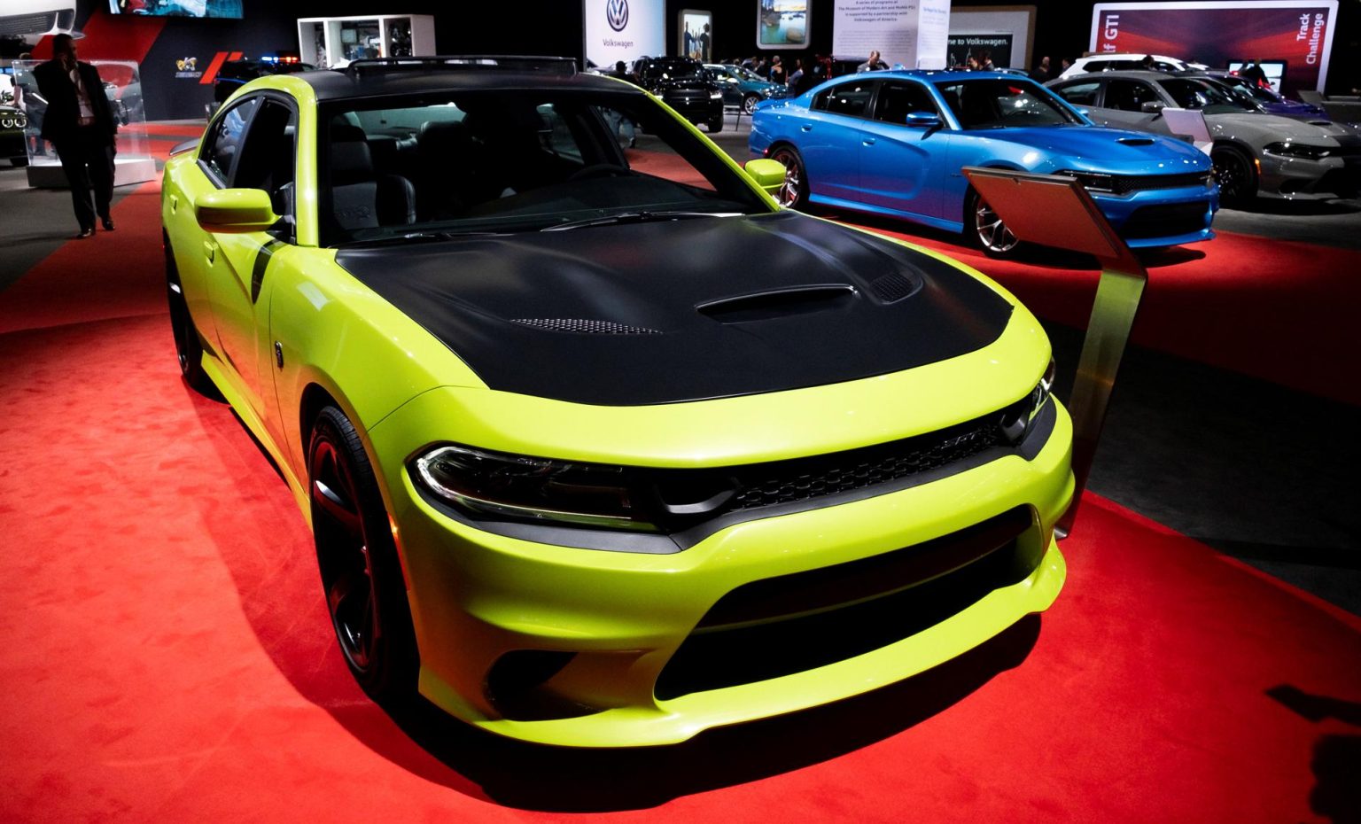 Fotografía de archivo de un Dodge Charger SRT durante el New York International Auto Show en el Centro de Convenciones Jacob K. Javits, en Nueva York (EE. UU.). EFE/ Justin Lane