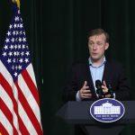 El asesor de seguridad nacional de la Casa Blanca, Jake Sullivan, habla durante una conferencia de prensa en Camp David, en Maryland (EE.UU.), este 18 de agosto de 2023. EFE/EPA/Yonhap