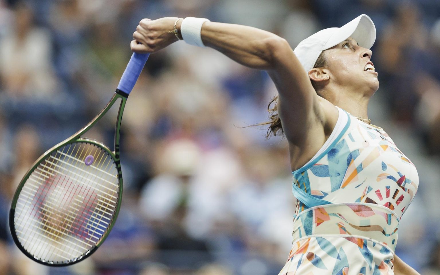 Madison Keys de Estados Unidos en acción frente a Jessica Pegula de Estados Unidos durante el Abierto de Estados Unidos en el USTA National Tennis Center, en Nueva York (EE.UU.), este 4 de septiembre de 2023. EFE/EPA/Justin Lane