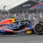 El piloto mexicano de Fórmula uno Sergio Pérez de Red Bull Racing en acción durante el Sprint del Gran Premio de Fórmula 1 de los Estados Unidos 2023. EFE/EPA/ADAM DAVIS