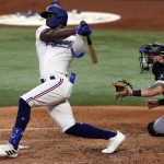 Foto de archivo del jugador de Texas Rangers, Adolis Garcia. EFE/EPA/ADAM DAVIS