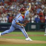 El lanzador de los Philadelphia Phillies Ranger Suarez, en una fotografía de archivo. EFE/EPA/Justin Lane