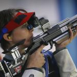 Maddalena Sagen de los Estados Unidos compite en rifle 3x20 femenino hoy, durante los Juegos Panamericanos 2023 en Santiago (Chile). Sagen ocupó el segundo lugar. EFE/ Esteban Garay