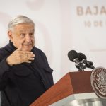 El presidente de México, Andrés Manuel López Obrador, habla durante una conferencia matutina en Tijuana, Baja California (México). EFE/Joebeth Terríquez