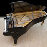 Fotografía cedida por Rafael Vinoly Architects donde se muestra el piano curvo ideado por el arquitecto uruguayo Rafael Viñoly y diseñado por el luthier belga Chris Maene que se estrena este martes en Manhattan en un espectáculo musical que tendrá lugar en la emblemática sala de conciertos Carnegie Hall. EFE/Rafael Vinoly Architects /SOLO USO EDITORIAL /NO VENTAS /SOLO DISPONIBLE PARA ILUSTRAR LA NOTICIA QUE ACOMPAÑA /CRÉDITO OBLIGATORIO