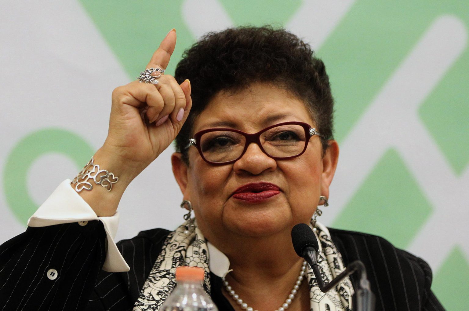 Fotografía de archivo fechada el 11 de febrero de 2019 de la Fiscal General de Justicia de la Ciudad de México, Ernestina Godoy, durante una conferencia de prensa en Ciudad de México (México). EFE/Mario Guzmán