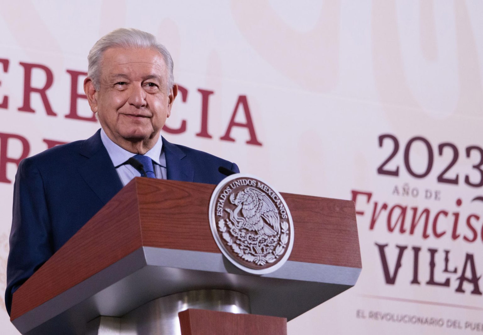 Fotografía cedida hoy, por la presidencia de México, del mandatario mexicano, Andrés Manuel López Obrador, durante una rueda de prensa en Palacio Nacional de la Ciudad de México (México). EFE/Presidencia de México/SOLO USO EDITORIAL/SOLO DISPONIBLE PARA ILUSTRAR LA NOTICIA QUE ACOMPAÑA(CRÉDITO OBLIGATORIO)