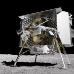 Imagen cedida hoy por Astrobotic que muestra una representación de lo que sería la presencia del módulo Peregrine en la superficie lunar. EFE/Astrobotic /SOLO USO EDITORIAL /NO VENTAS /SOLO DISPONIBLE PARA ILUSTRAR LA NOTICIA QUE ACOMPAÑA /CRÉDITO OBLIGATORIO