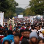 Peregrinos llegan ayer a la Basílica de Guadalupe en Ciudad de México (México). EFE/ Sáshenka Gutiérrez