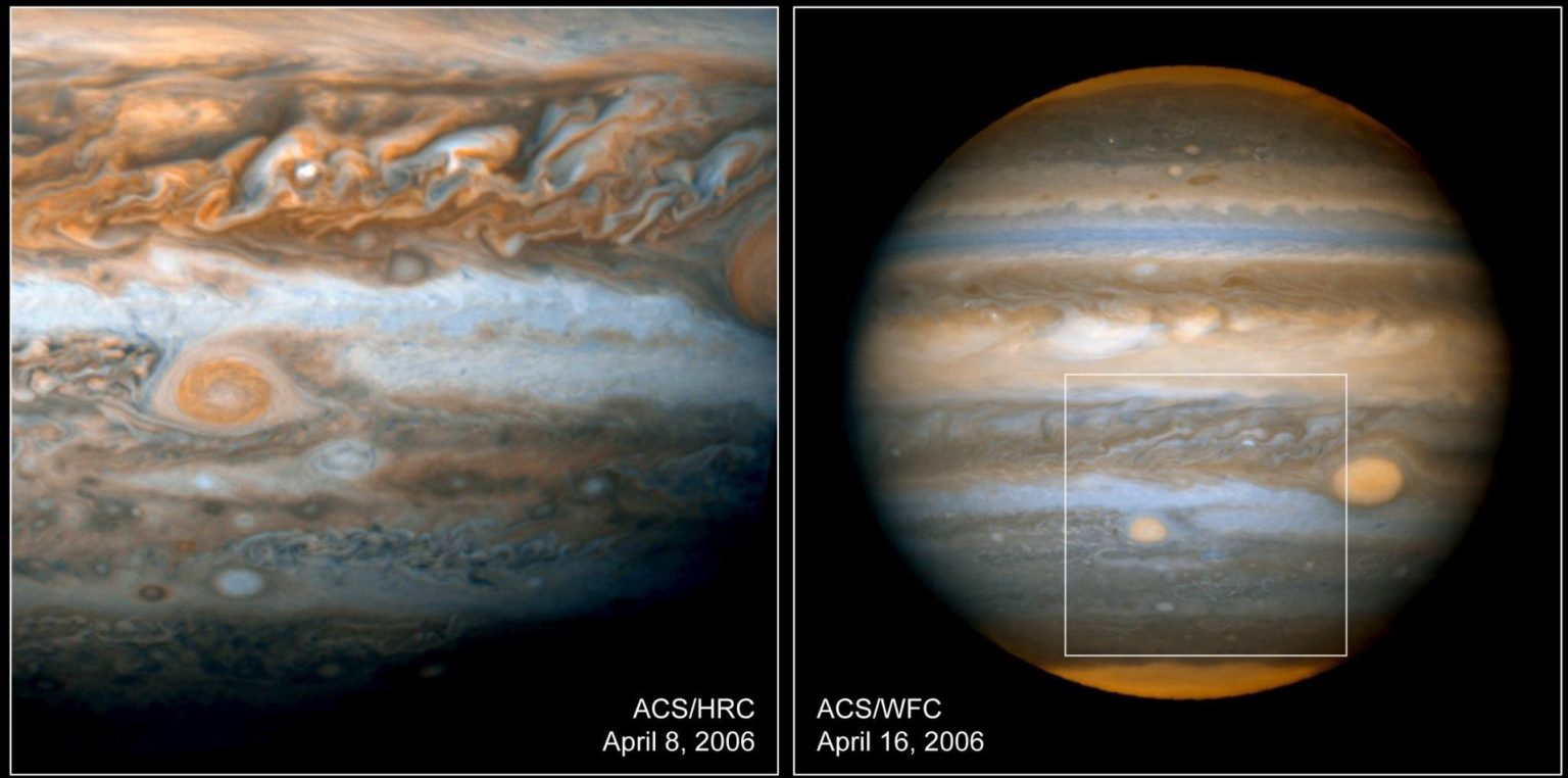 Fotografía de archivo de una imagen del telescopio espacial Hubble que muestra la segunda mancha roja del planeta Jíupiter. EFE/ESA & NASA