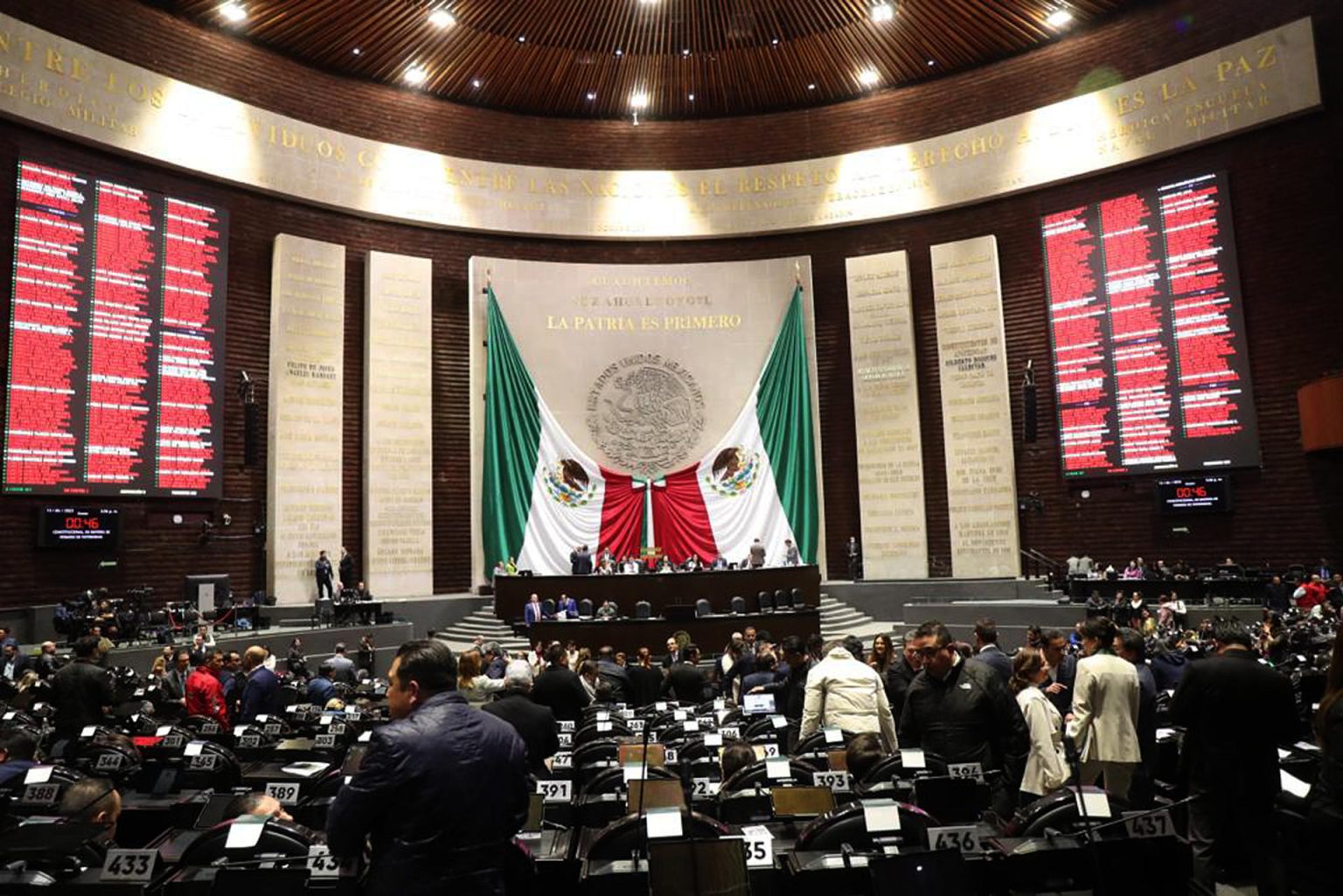 Vista general del recinto de la Cámara de Diputados hoy, en Ciudad de México (México). EFE/ Madla Hartz