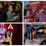 Combo de fotografías de archivo, donde se observa al presidente de México Andrés Manuel López Obrador entregando el bastón de mando a la aspirante presidencial por el oficialista Movimiento de Regeneración Nacional (Morena) Claudia Sheinbaum (i-arriba); a la candidata a la presidencia de México por el opositor Frente Amplio por México, Xóchitl Gálvez (d-arriba); la directora mexicana de cine Lila Aviles durante la 61 edición de los Premios Ariel que otorga la Academia Mexicana de Artes y Ciencias Cinematográficas (AMACC) (i-abajo), y el piloto mexicano de la Formula 1 durante el Gran Premio de la Ciudad de México (d-abajo) (México). EFE/Isaac Esquivel/Carlos López/Mario Guzmán