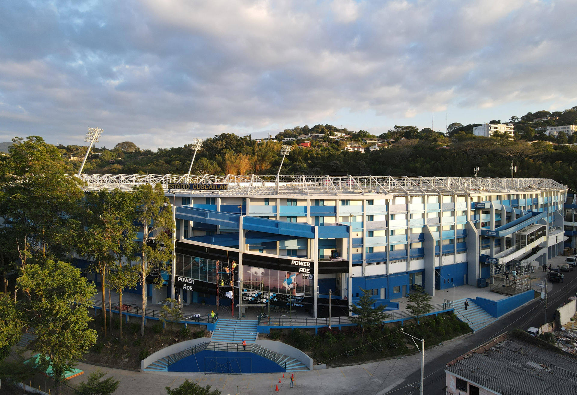 Fotografía aérea del estadio Cuscatlán, el 17 de enero del 2024, en San Salvador (El Salvador). EFE/Vladimir Chicas
