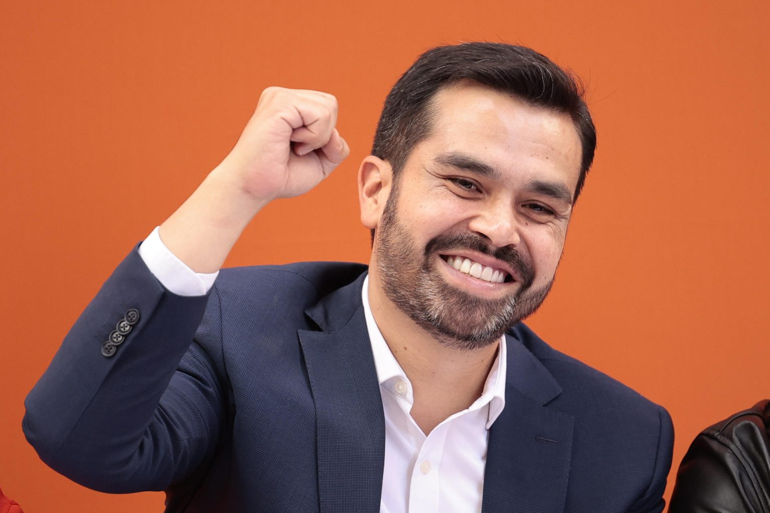 Jorge Álvarez Máynez es presentado hoy, como precandidato único a la presidencia de México por el partido Movimiento Ciudadano (MC), durante un acto celebrado en Ciudad de México (México). EFE/José Méndez