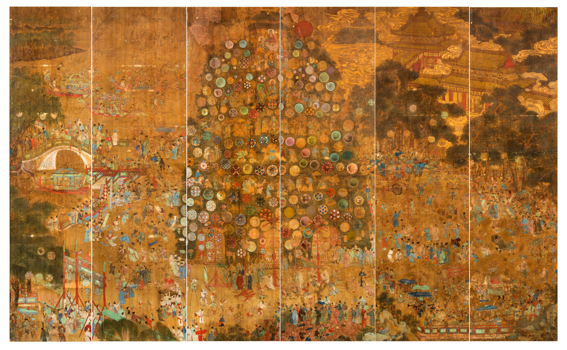 Fotografía cedida por el Museo de Arte Norton donde se muestra un conjunto de pinturas compuesto por seis paneles que representan una celebración del Festival de los Faroles (Shangyuan Jie) de finales de la dinastía Ming (1368-1644) en Nanjing, y que formará parte de la exposición que celebra el Año Nuevo Lunar. EFE/Museo de Arte Norton /SOLO USO EDITORIAL /NO VENTAS /SOLO DISPONIBLE PARA ILUSTRAR LA NOTICIA QUE ACOMPAÑA /CRÉDITO OBLIGATORIO
