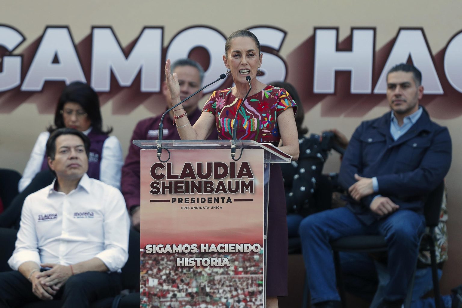 Fotografía de archivo de la candidata por el oficialista Movimiento de Regeneración Nacional (Morena), Claudia Sheinbaum. EFE/Isaac Esquivel