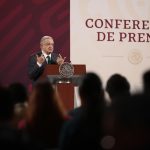 Imagen de archivo del presidente de México, Andrés Manuel López Obrador durante una rueda de prensa en el Palacio Nacional de la Ciudad de México (México). EFE/ José Méndez