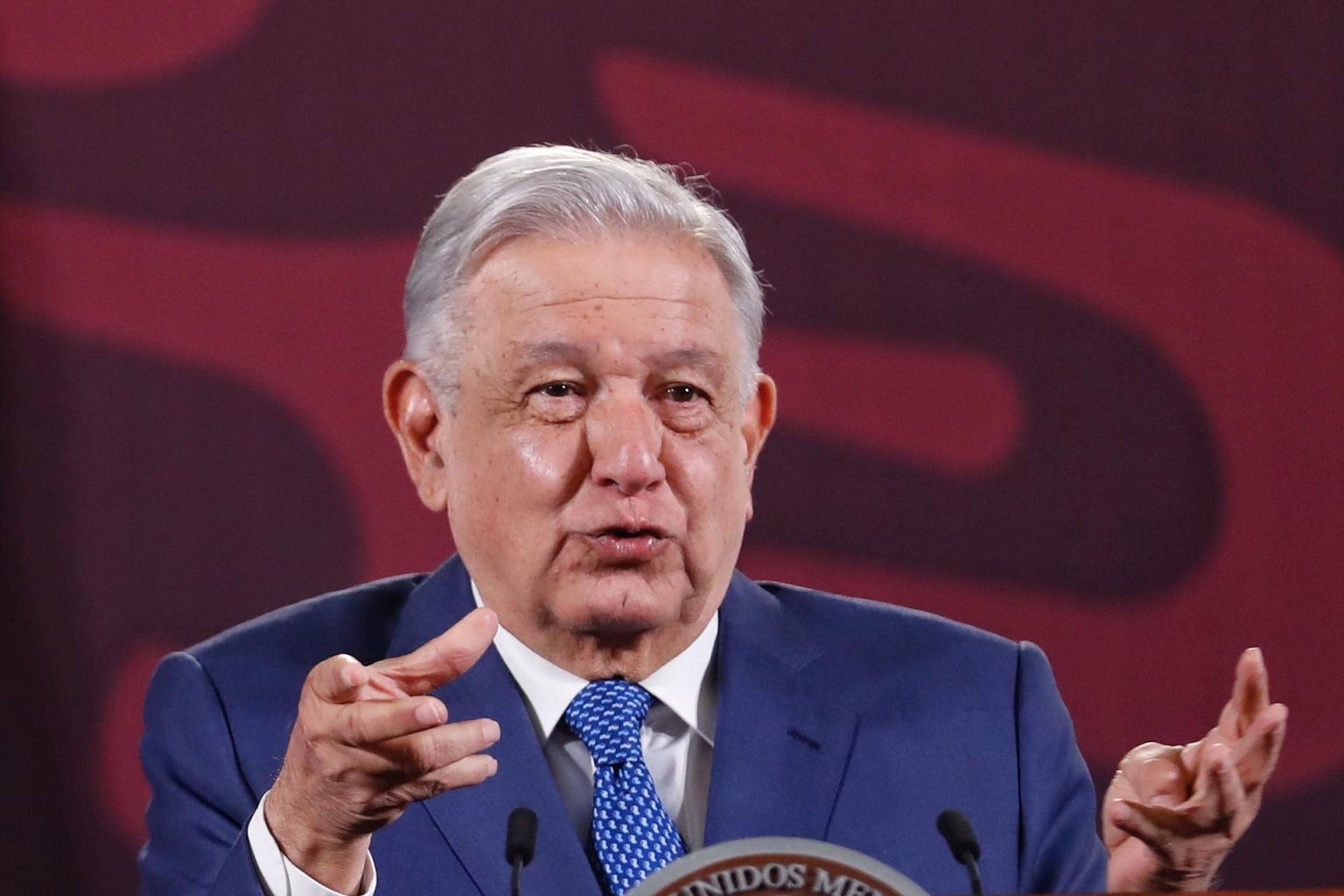 El Presidente de México, Andrés Manuel López Obrador, habla durante una rueda de prensa matutina en Palacio Nacional en Ciudad de México (México). Archivo. EFE/Sáshenka Gutiérrez