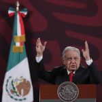 El presidente de México, Andrés Manuel López Obrador, habla este miércoles durante su conferencia de prensa matutina en el Palacio Nacional de la Ciudad de México (México). EFE/ Mario Guzmán