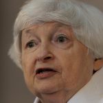 La secretaria del Tesoro de Estados Unidos, Janet Yellen, ofrece una rueda de prensa previa a su participación en la reunión de ministros del G20 este martes, en Sao Paulo (Brasil). EFE/ Isaac Fontana