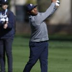 El estadounidense Harold Varner III en acción durante la primera ronda del LIV Golf Las Vegas, Nevada (EE.UU.), este 8 de febrero de 2024. EFE/EPA/Caroline Brehman