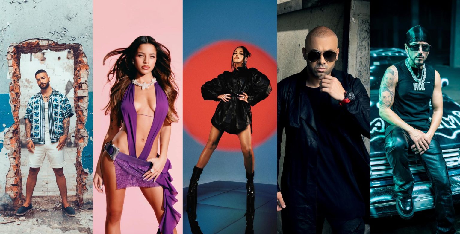 Composición de cuatro fotografías cedidas por Phraa y TelevisaUnivision donde aparece (de izq. a der.) el colombiano Maluma, la argentina Emilia, la dominicana Natti Natasha, y los puertorriqueños Wisin y Yandel, que son los primeros artistas confirmados para presentarse en el Premio Lo Nuestro que se celebrará el próximo 22 de febrero en Miami, Florida (EE. UU). EFE/Phraa/TelevisaUnivision /SOLO USO EDITORIAL /NO VENTAS /SOLO DISPONIBLE PARA ILUSTRAR LA NOTICIA QUE ACOMPAÑA /CRÉDITO OBLIGATORIO