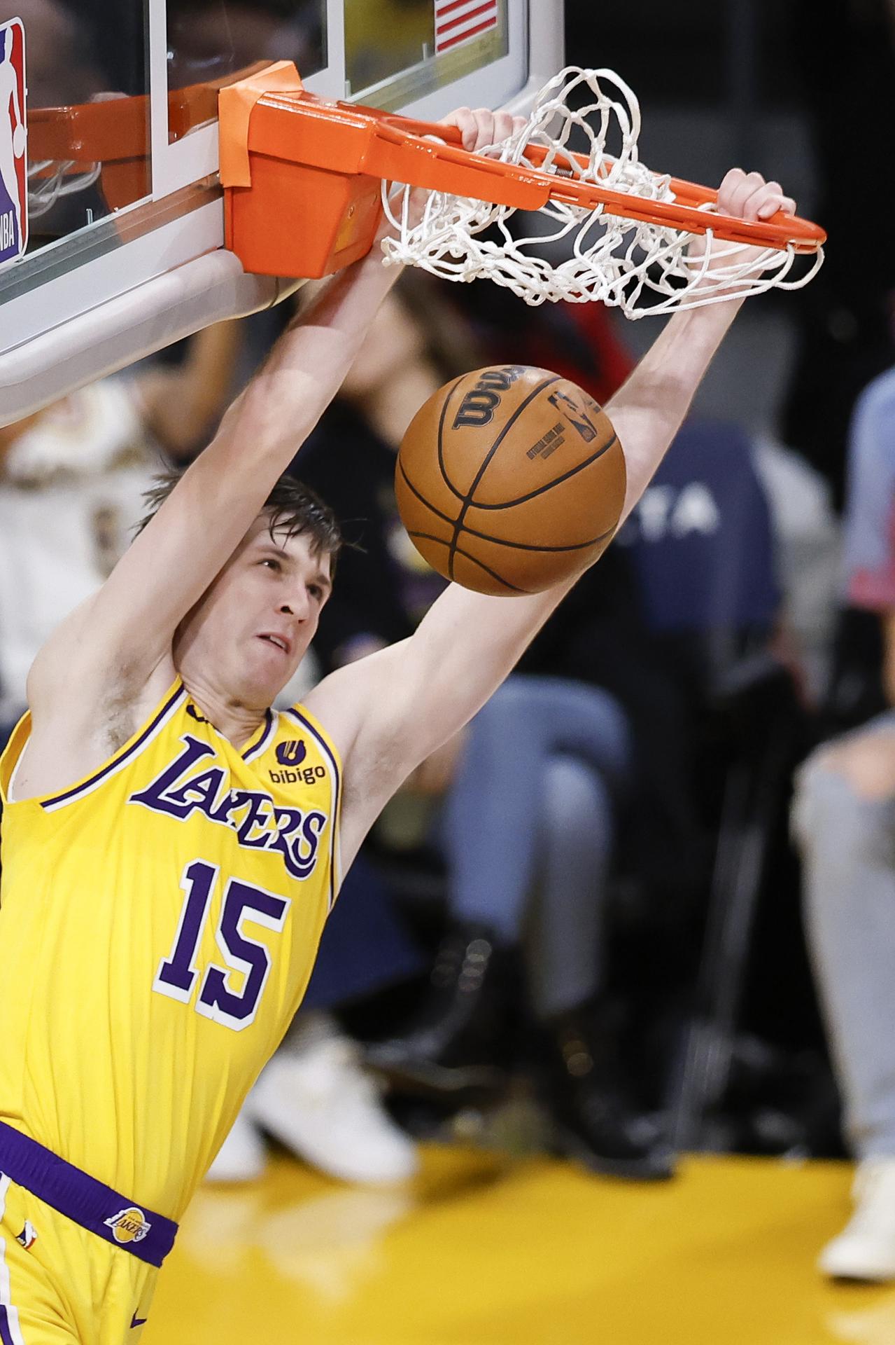 Austin Reaves de Los Ángeles Lakers, en una fotografía de archivo. EFE/Caroline Brehman