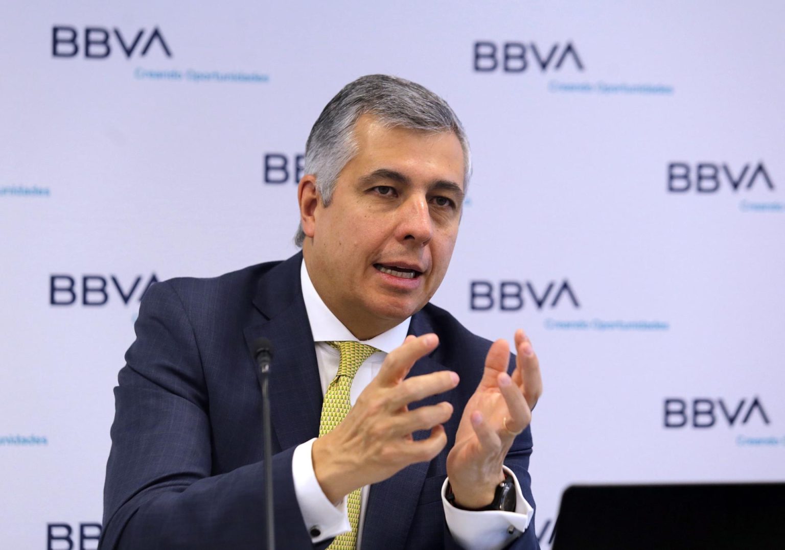 El economista jefe de BBVA México, Carlos Serrano, durante una conferencia, en la Ciudad de México (México). Imagen de archivo. EFE/ Mario Guzmán