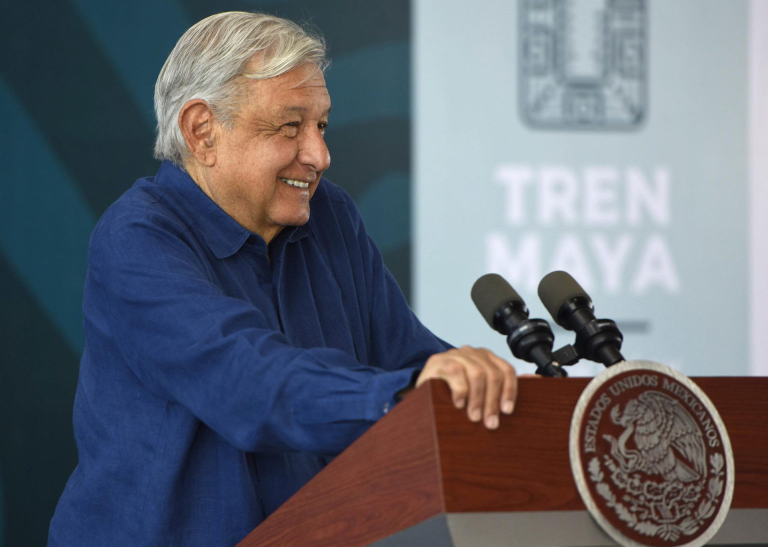 Fotografía cedida este miércoles por la presidencia de México del mandatario mexicano, Andrés Manuel López Obrador, durante una rueda de prensa en Palenque, Chiapas (México). EFE/Presidencia de México/SOLO USO EDITORIAL/SOLO DISPONIBLE PARA ILUSTRAR LA NOTICIA QUE ACOMPAÑA(CRÉDITO OBLIGATORIO)