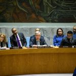 Fotografía cedida por la ONU donde aparece su secretario general, António Guterres (c), mientras habla en la reunión del Consejo de Seguridad sobre el cambio climático y la inseguridad alimentaria, este martes en la sede del organismo en Nueva York (Estados Unidos). EFE/ Loey Felipe / ONU/ SOLO USO EDITORIAL/ SOLO DISPONIBLE PARA ILUSTRAR LA NOTICIA QUE ACOMPAÑA (CRÉDITO OBLIGATORIO)