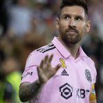 Fotografía de archivo en la que se registró al atacante argentino Lionel Messi, al celebrar uno de sus goles con el club estadounidense de fútbol Inter Miami. EFE/Phillip Kim