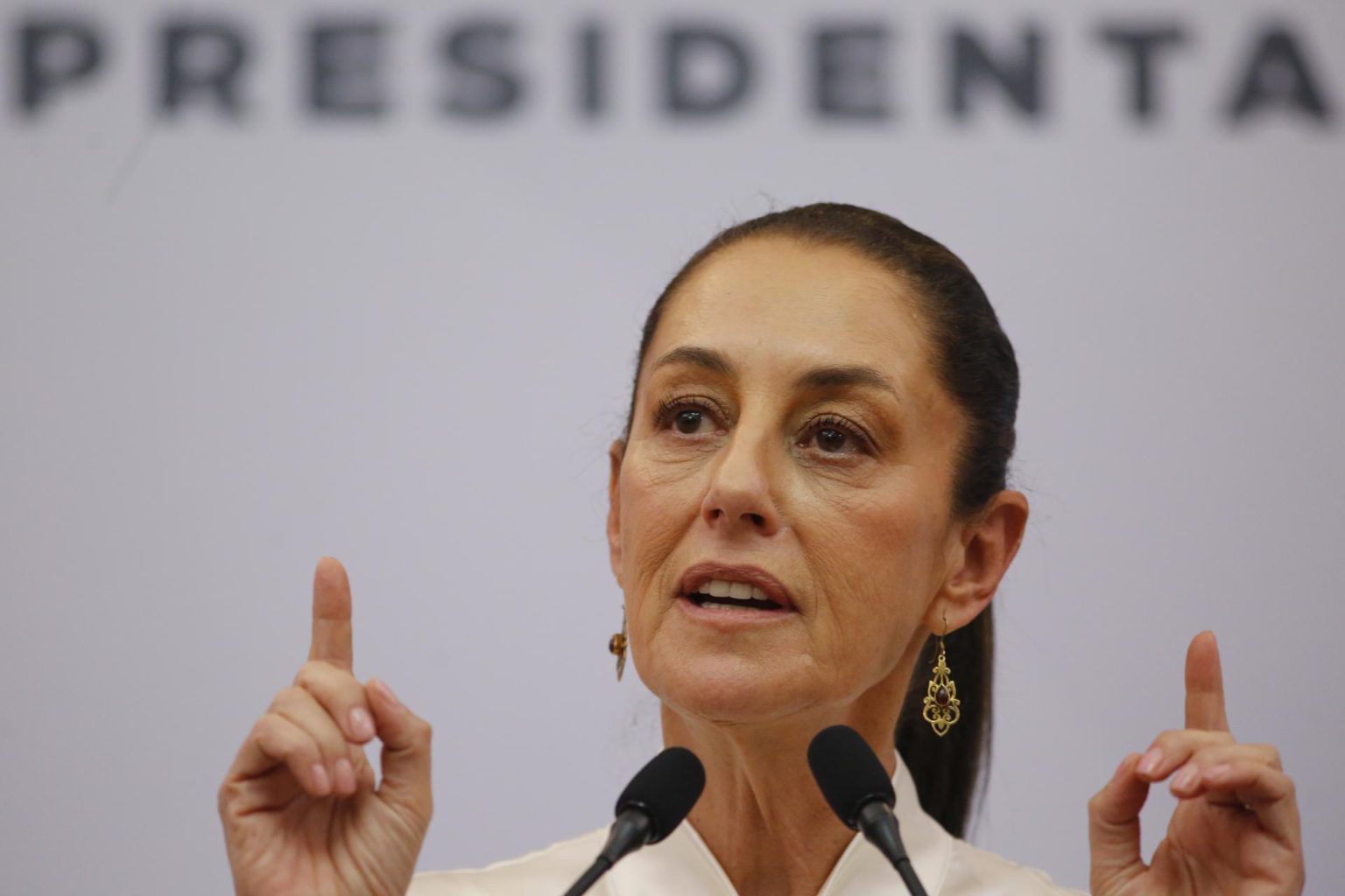 La candidata presidencial del oficialismo Claudia Sheinbaum durante un acto de campaña, en la ciudad de Guadalajara, en Jalisco (México). EFE/ Francisco Guasco