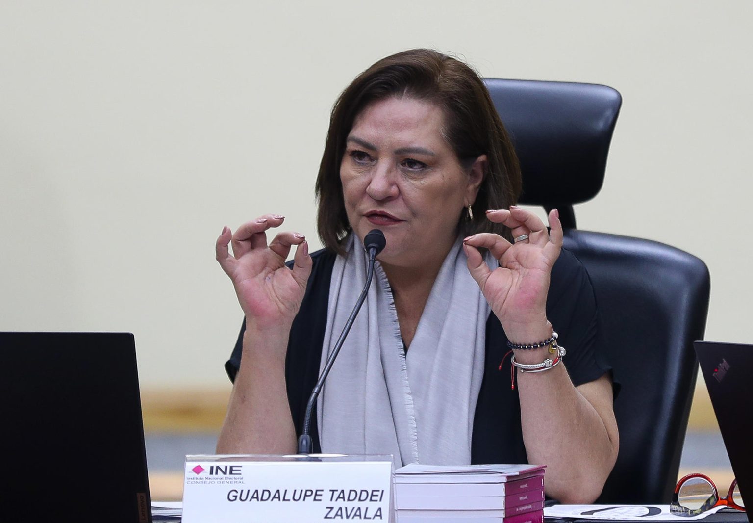 La nueva consejera presidenta del Instituto Nacional Electoral (INE), Guadalupe Taddei, habla en una sesión del Consejo General del INE en la Ciudad de México (México). Imagen de archivo. EFE/ Isaac Esquivel